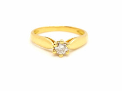 Bague Solitaire Or jaune Diamant - Castafiore