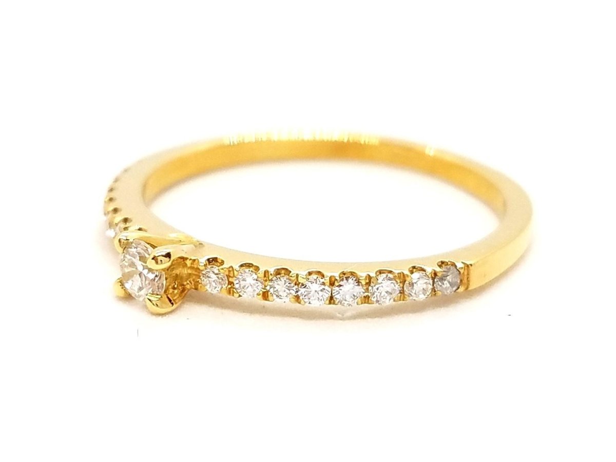 Bague Solitaire Or jaune Diamant - Castafiore