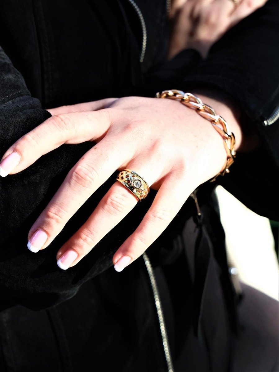 Bague Solitaire Or jaune Diamant - Castafiore