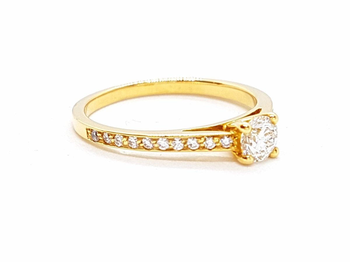 Bague Solitaire Or jaune Diamant - Castafiore