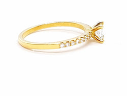 Bague Solitaire Or jaune Diamant - Castafiore