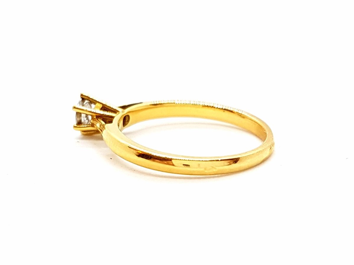 Bague Solitaire Or jaune Diamant - Castafiore