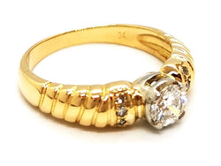 Bague Solitaire Or jaune Diamant - Castafiore