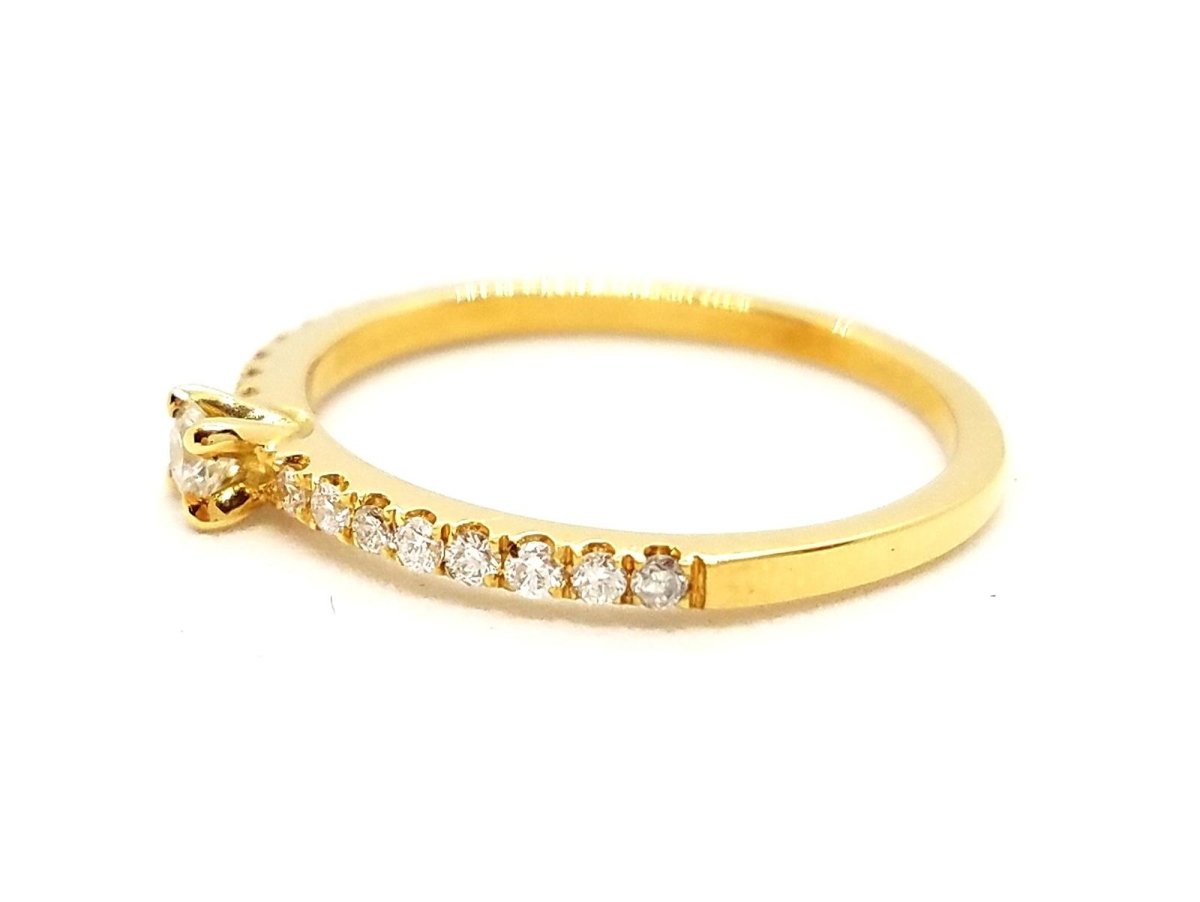 Bague Solitaire Or jaune Diamant - Castafiore