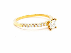 Bague Solitaire Or jaune Diamant - Castafiore