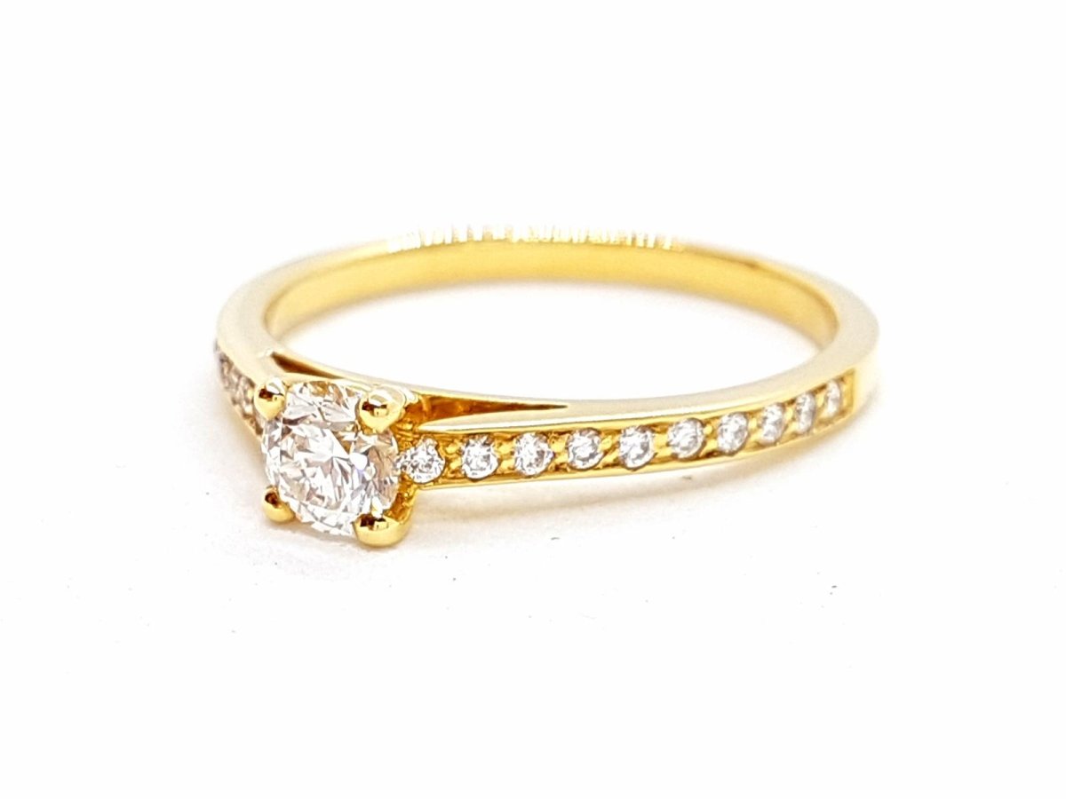 Bague Solitaire Or jaune Diamant - Castafiore