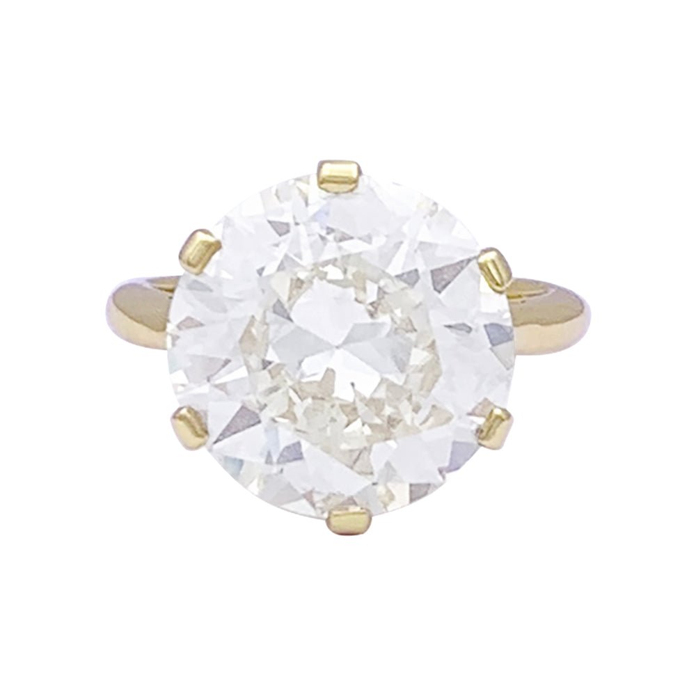 Bague solitaire, or jaune, diamant 7,59 carats. - Castafiore