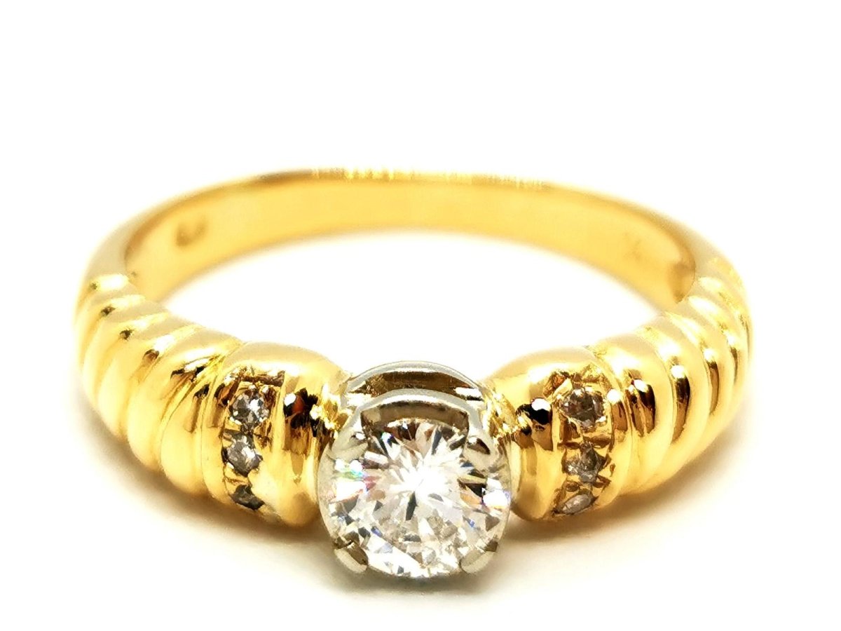 Bague Solitaire Or jaune Diamant - Castafiore