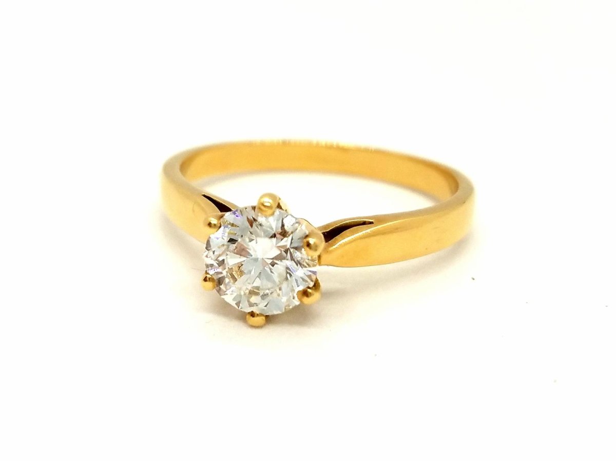 Bague Solitaire Or jaune Diamant - Castafiore