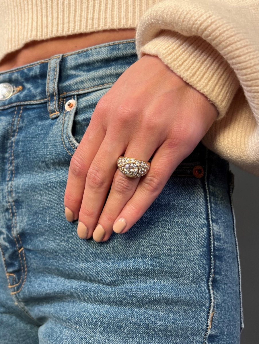 Bague Solitaire Or jaune Diamant - Castafiore