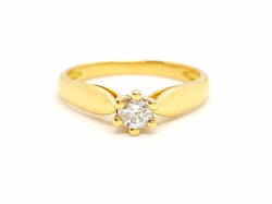 Bague Solitaire Or jaune Diamant - Castafiore