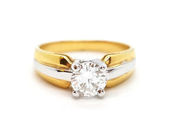 Bague Solitaire Or jaune Diamant - Castafiore