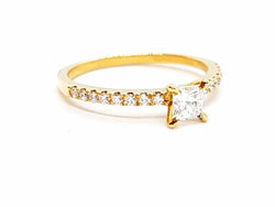 Bague Solitaire Or jaune Diamant - Castafiore