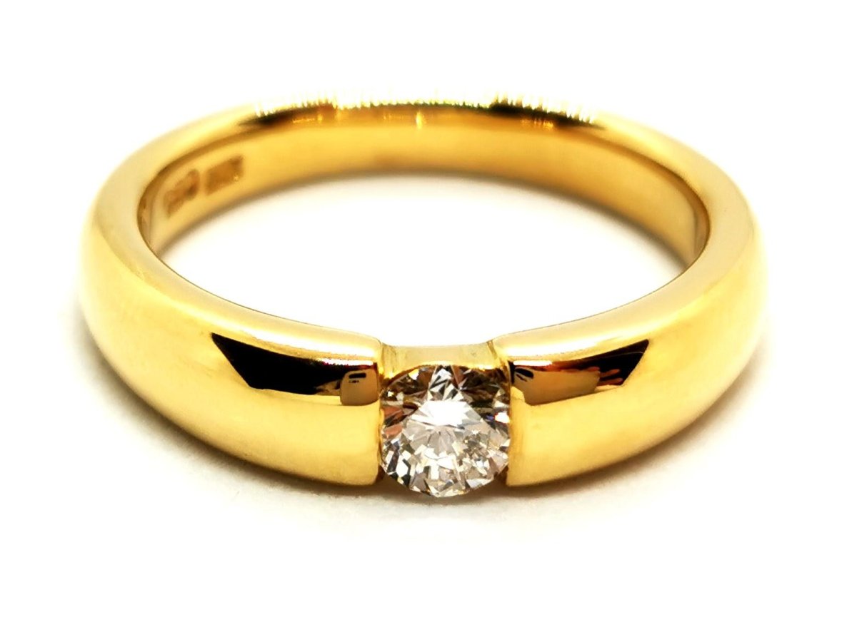 Bague Solitaire Or jaune Diamant - Castafiore