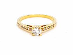 Bague Solitaire Or jaune Diamant - Castafiore