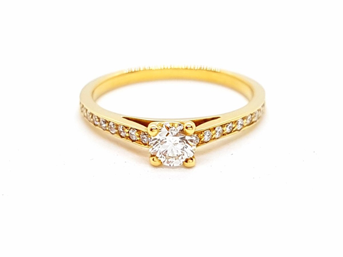 Bague Solitaire Or jaune Diamant - Castafiore