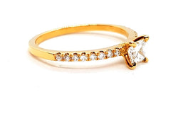 Bague Solitaire Or jaune Diamant - Castafiore