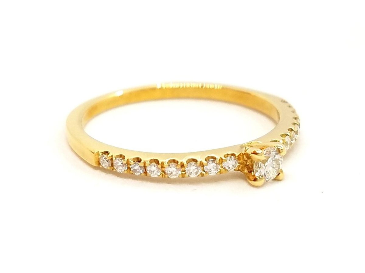 Bague Solitaire Or jaune Diamant - Castafiore