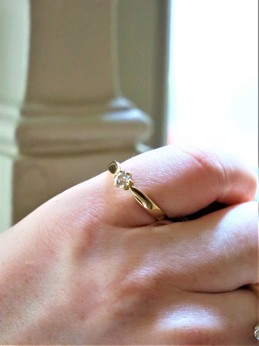 Bague Solitaire Or jaune Diamant - Castafiore