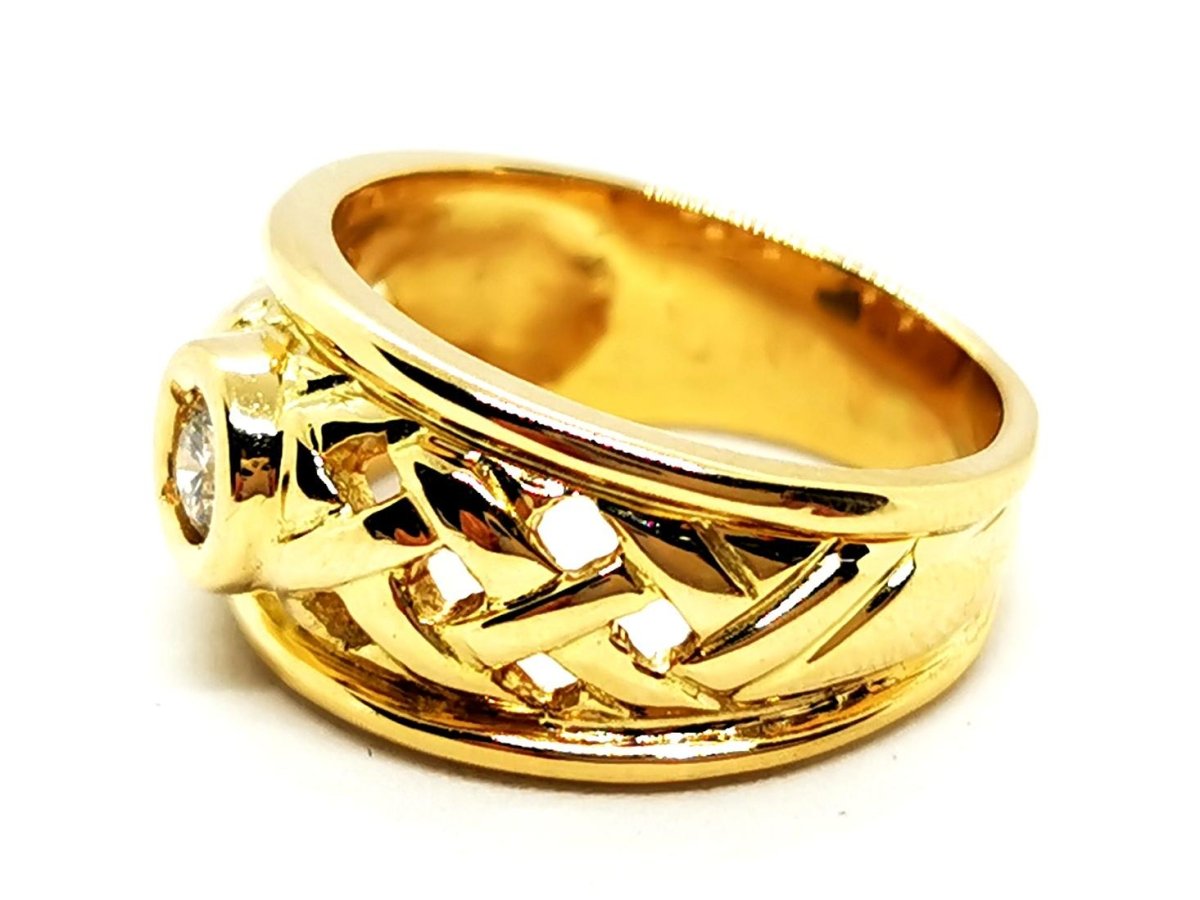 Bague Solitaire Or jaune Diamant - Castafiore