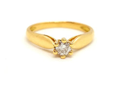 Bague Solitaire Or jaune Diamant - Castafiore