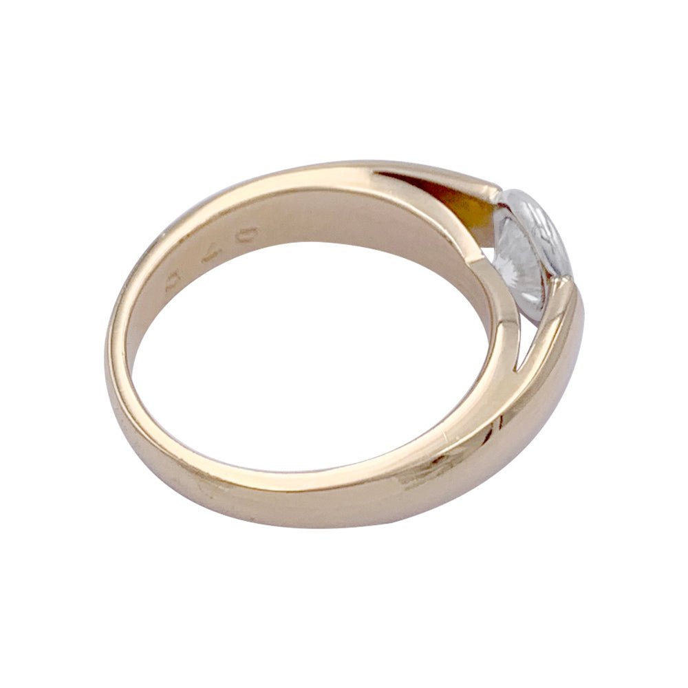 Bague solitaire or jaune, platine - Castafiore