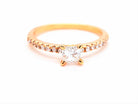 Bague Solitaire Or rose Diamant - Castafiore