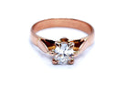 Bague Solitaire Or rose Diamant - Castafiore