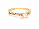 Bague Solitaire Or rose Diamant - Castafiore