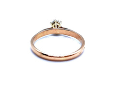 Bague Solitaire Or rose Diamant - Castafiore