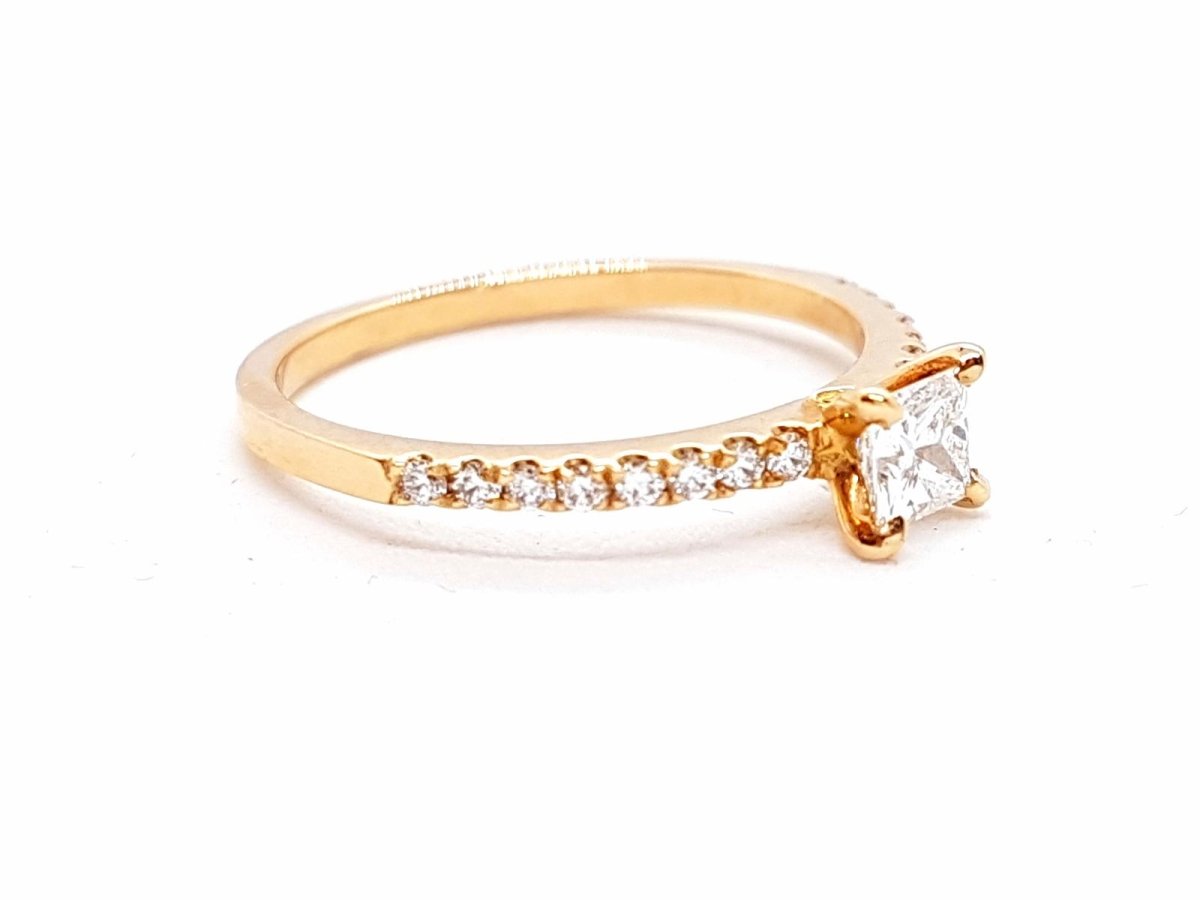 Bague Solitaire Or rose Diamant - Castafiore