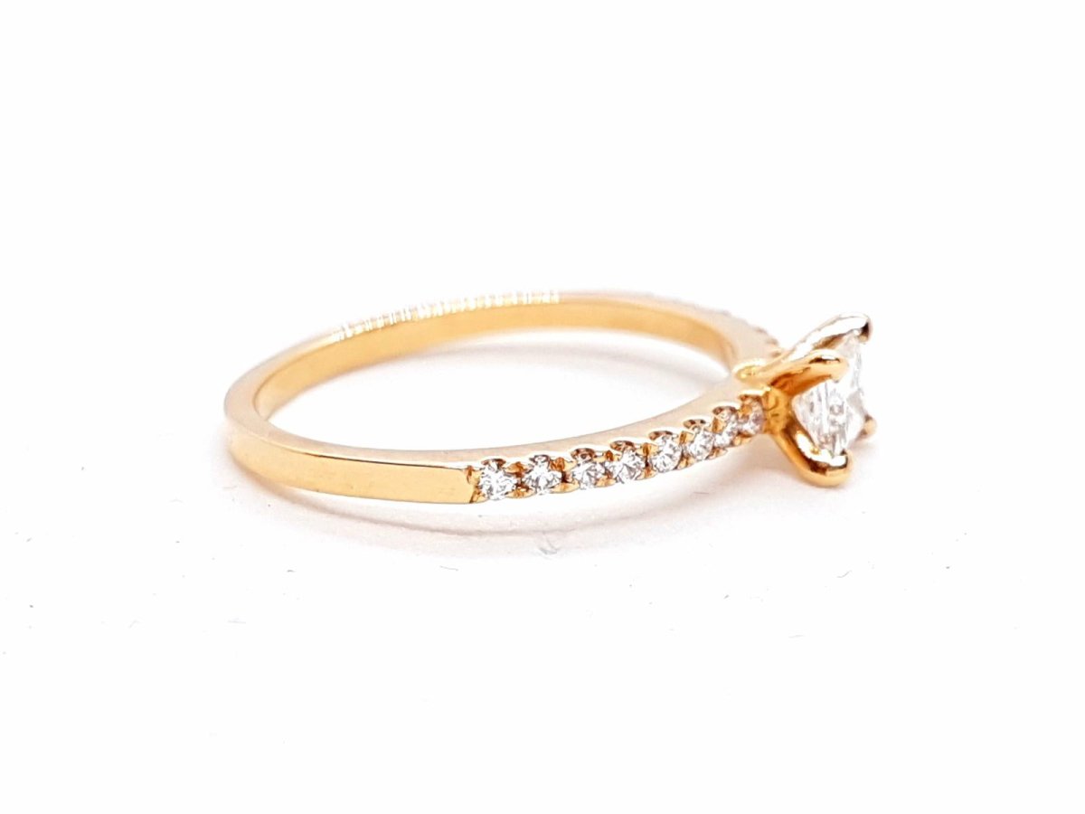 Bague Solitaire Or rose Diamant - Castafiore