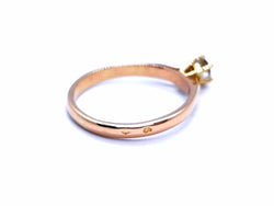Bague Solitaire Or rose Diamant - Castafiore
