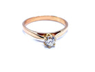 Bague Solitaire Or rose Diamant - Castafiore