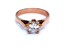 Bague Solitaire Or rose Diamant - Castafiore