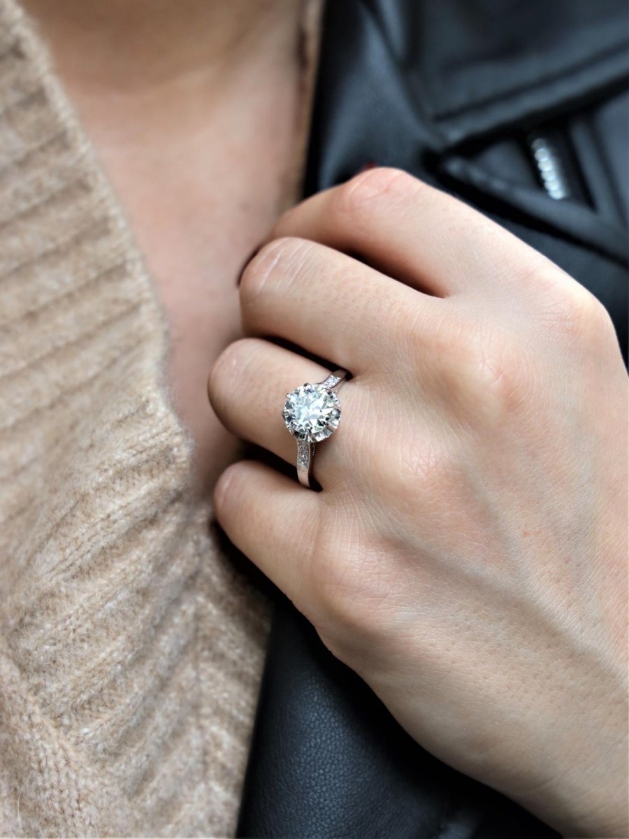 Bague Solitaire Platine Diamant - Castafiore