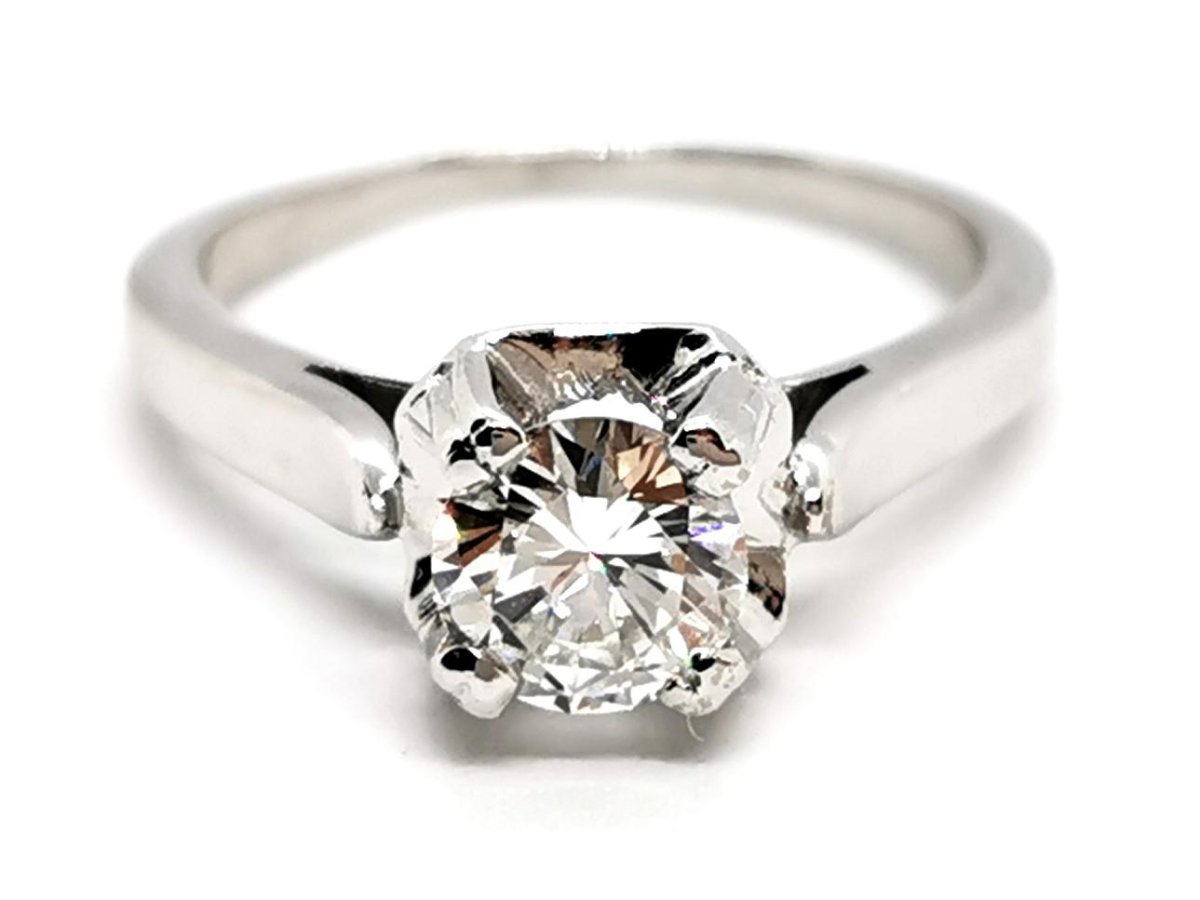 Bague Solitaire Platine Diamant - Castafiore