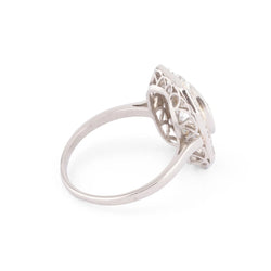 Bague style Art Déco en platine et diamant - Castafiore