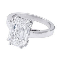 Bague taille émeraude, or blanc - Castafiore