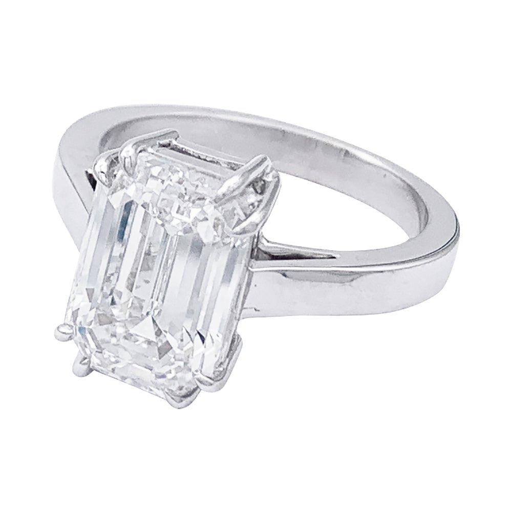 Bague taille émeraude, or blanc - Castafiore