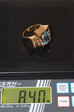 Bague Tank Aigue-marine or jaune - Castafiore