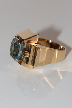 Bague Tank Aigue-marine or jaune - Castafiore