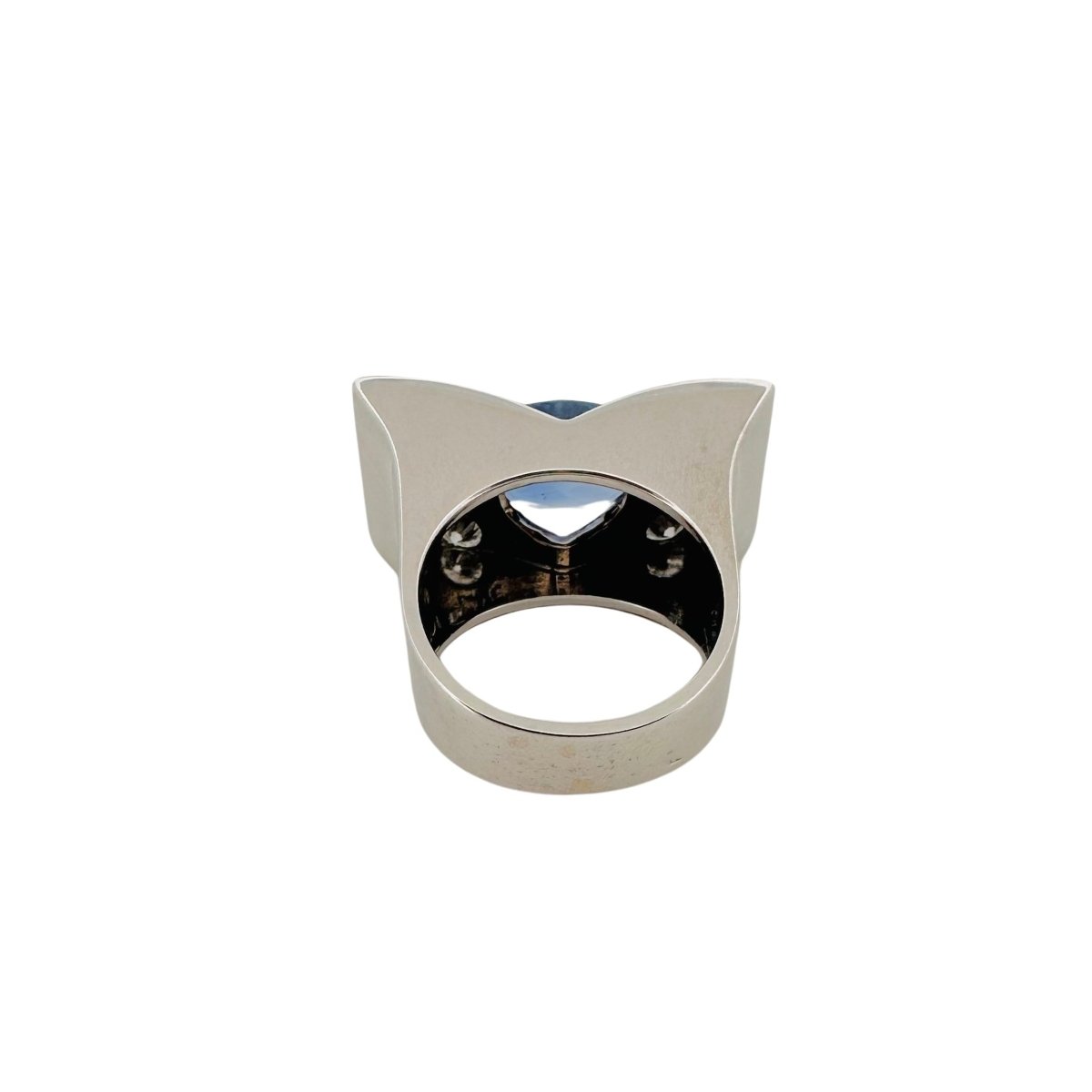 Bague Tank en or blanc saphir et diamants - Castafiore