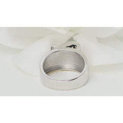 Bague Tank en or blanc, saphirs et diamants - Castafiore