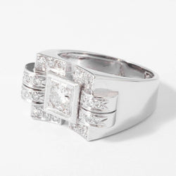 Bague tank en or gris et diamant - Castafiore