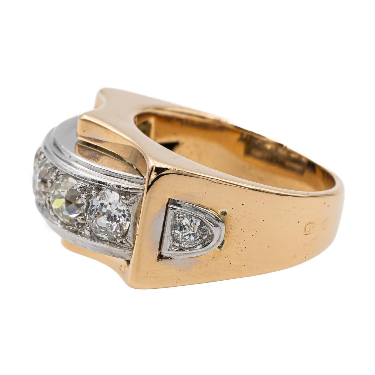 Bague Tank en or jaune et diamants - Castafiore