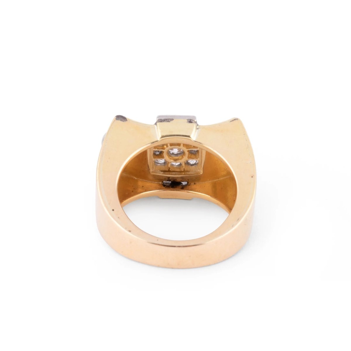 Bague Tank en or jaune et platine - Castafiore