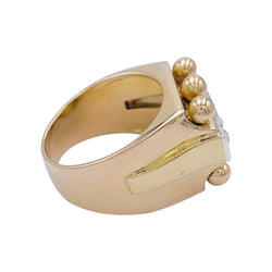 Bague Tank en or jaune, platine, diamants - Castafiore