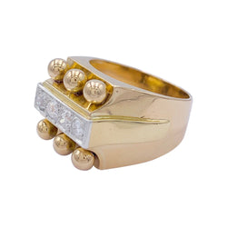 Bague Tank en or jaune, platine, diamants - Castafiore