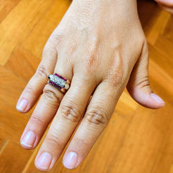 Bague tank en or rose et diamants - Castafiore